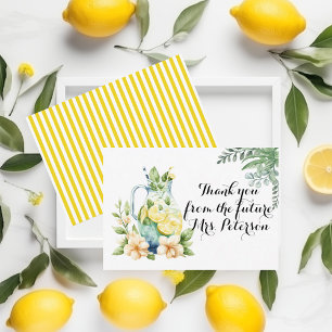 Cartão De Informações Chá de panela da Lemonade Summer Obrigado