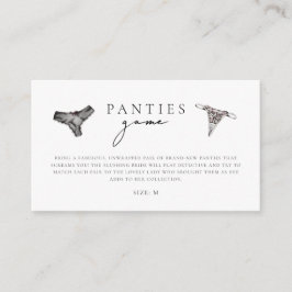 Cartão De Informações Chá de panela da Lingerie Panty Game