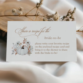 Cartão De Informações Chá de panela de Abóbora Branco Compartilhar uma R