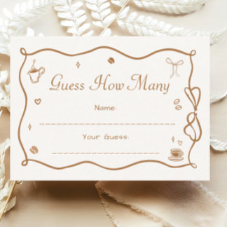 Cartão De Informações Chá de panela De Café Adivinha Quantos