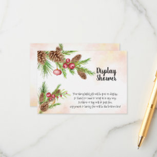 Cartão De Informações Chá de panela de Exibição de Casamento de Natal