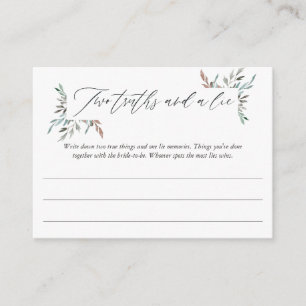 Cartão De Informações Chá de panela de inverno Duas verdades e um jogo m