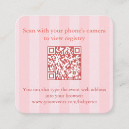 Cartão De Informações Chá de panela De Lagosta Rosa E Laranja Código QR 