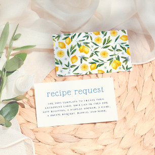 Cartão De Informações Chá de panela de Limão Italiano Inserir Solicitaçã