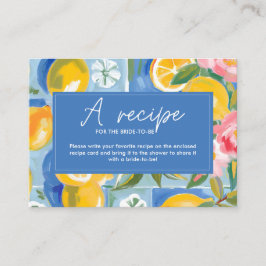 Cartão De Informações Chá de panela de limão La dolce vita Traga uma rec