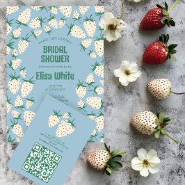 Cartão De Informações Chá de panela de morango branco do morango do mora