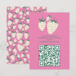 Cartão De Informações Chá de panela de morango branco do morango do mora