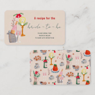 Cartão De Informações Chá de panela de Natal Desenhado à Mão Partilha A 