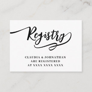 Cartão De Informações Chá de panela de Registro Simples