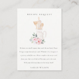 Cartão De Informações Chá de panela de Solicitação de Receita Floral do 