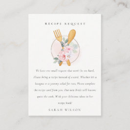 Cartão De Informações Chá de panela de Solicitação de Receita Floral do 