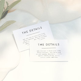 Cartão De Informações Chá de panela de Tipografia Minimalista Simples