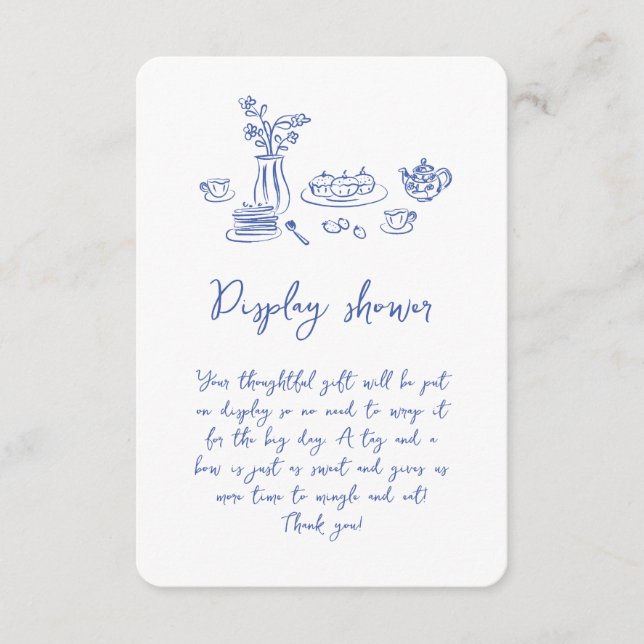 Cartão De Informações Chá de panela Desenho Da Mão Escrivível Whimsical (Frente)