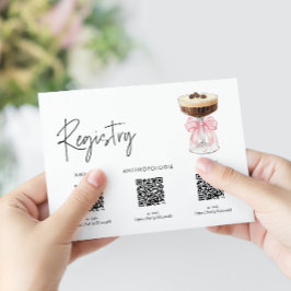 Cartão De Informações Chá de panela Espresso Martini, Arco rosa - Regist