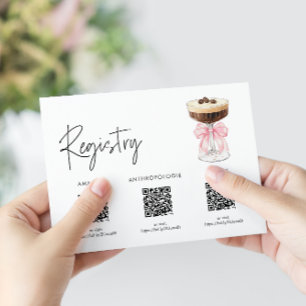 Cartão De Informações Chá de panela Espresso Martini, Arco rosa - Regist