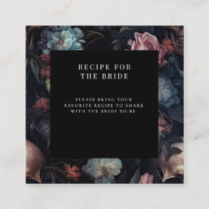 Cartão De Informações Chá de panela Gótico Floral Escuro