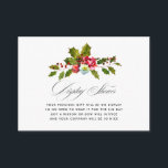 Cartão De Informações Chá de panela Holly Christmas Display Chá<br><div class="desc">As flores vermelhas,  holly e bagas de natal exibem cartões de chá de natal,  projetados para serem rápida e facilmente personalizados.</div>