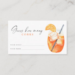 Cartão De Informações Chá de panela Spritz adivinha quantas cordas