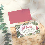 Cartão De Informações Chá de panela Tropical Floral Moderno de Boho Edit<br><div class="desc">Um modelo de placa de gabinete feito para corresponder à nossa coleção de Chás de panela de Verão Moderno de Arch Floral Tropical. A design apresenta uma estrutura de vassoura moderna, adornada com folhas de palma, flores de hibisco, plumeria, pássaro do paraíso e outra flora tropical. Você pode personalizá-lo para...</div>