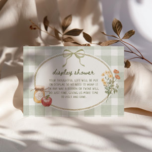 Cartão De Informações Chá de tela de quadro do Arco verde de algodão