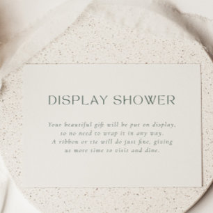 Cartão De Informações Chá de tela neutro e verde