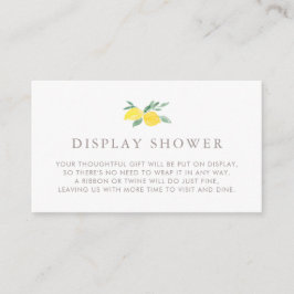 Cartão De Informações Chá de Verão com Limão de Aquarela Pastel