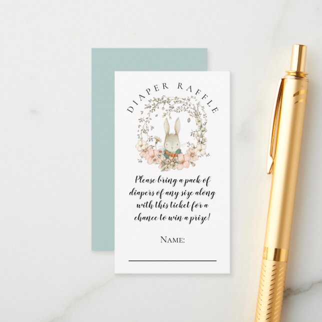 Cartão De Informações Chá do Rapaz de Fralda Bonny Bonny Raffle (Frente/Verso In Situ)