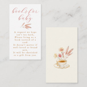 Cartão De Informações Chá Festa Aguarela Floral Rosa Baby Shower