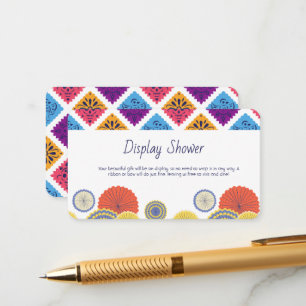 Cartão De Informações Chá Festivo Mexicano do Ventilador do Cactus