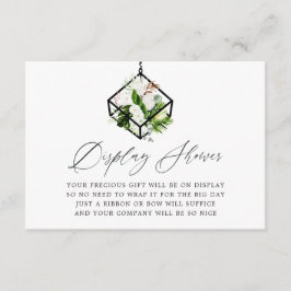 Cartão De Informações Chá Geométrico de Bridal Floral do Terrarium