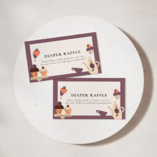 Cartão De Informações Chá para Dois   Chá de fraldas do Tea Party Raffle