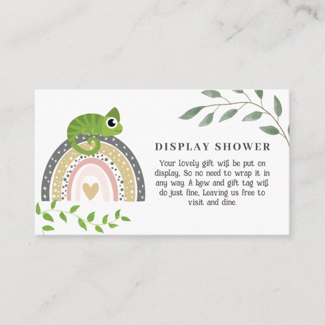 Cartão De Informações Chá Para Exibição Da Selva, Arco-Íris E Chameleão (Frente)