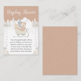 Cartão De Informações Chá para Exibição de Luz Marrom do Urso Inverno