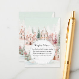 Cartão De Informações Chá para exibição do fairytalle do inverno, cor-de