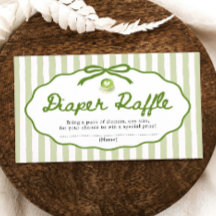 Chá Verde Bow Matcha Baby Shower Rifas de Fraldas