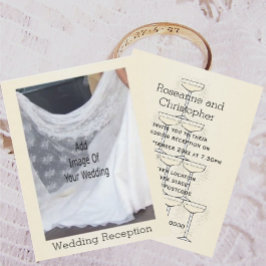 Cartão De Informações Champagne Glasses Wedding Reception