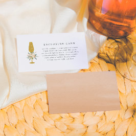 Cartão De Informações Champanhe e Buquê Brunch e Chá de panela Borracha