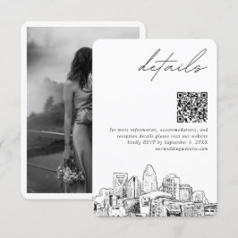 Cartão De Informações Charlotte Wedn Modern Details QR Code Small