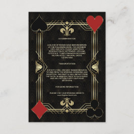 Cartão De Informações Charm Art Deco Casino Vegas Poker Detalhes do Casa