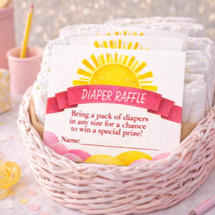Cartão De Informações Cháve de Bebê Charming Yellow Sunrise Diapper