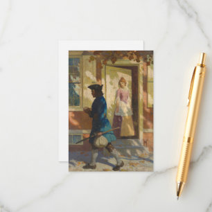 Cartão De Informações Chegada de Franklin na Filadélfia por N. C. Wyeth