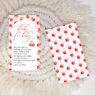 Cartão De Informações Cherry arco no top Baby Girl Chá Livros para bebê