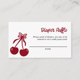 Cartão De Informações Cherry Baby Shower Diaper Raffle Ticket Game