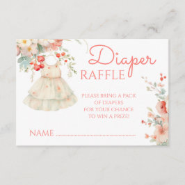 Cartão De Informações Cherry Blossom Baby Girl Routing Fralda Raffle