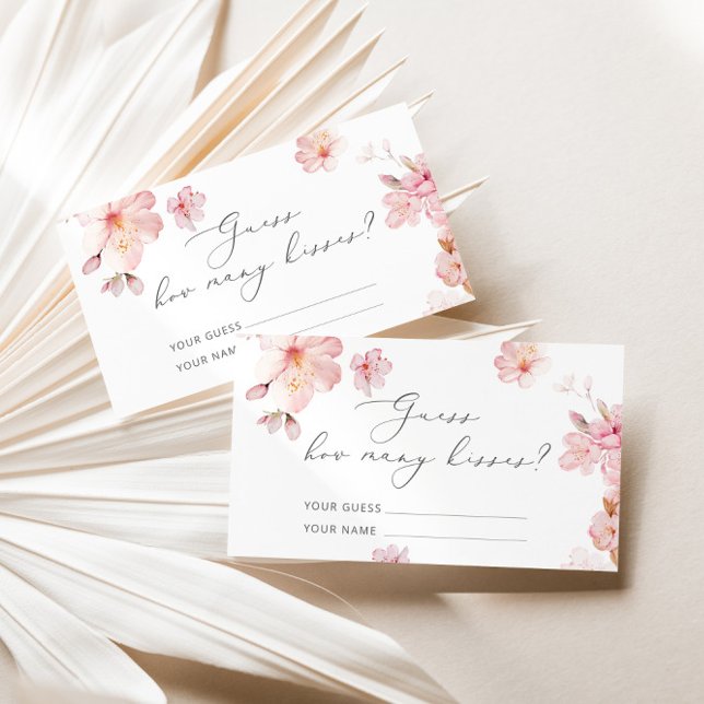 Cartão De Informações Cherry floresce adivinha quantos beijos beija o jo (Criador carregado)