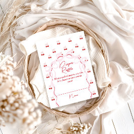 Cartão De Informações Cherry no topo da Fralda de Chá de fraldas rosa Ra