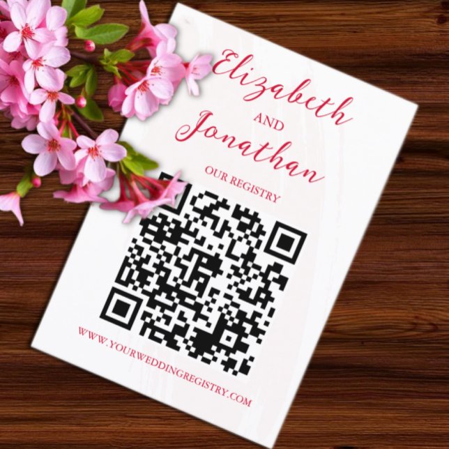 Cartão De Informações Cherry Red Wedding Registry (Criador carregado)