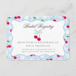 Cartão De Informações Cherry Sweet Blue Coquette Arco Bridal