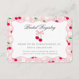 Cartão De Informações Cherry Sweet Pink Coquette Arco Bridal