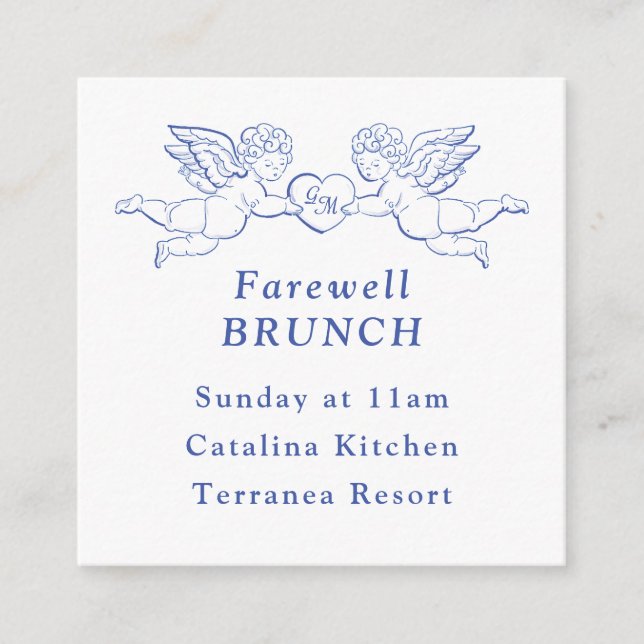 Cartão De Informações Cherub Cupid Couple Holding Heart Wedding Mini (Frente)